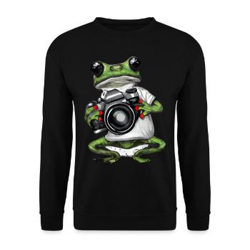Grenouille avec caméra - Sweat-shirt Unisexe - noir - Devant - Alina (178cm) & Michal (187cm)