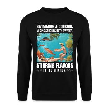 Natation et cuisine - Sweat-shirt Unisexe - noir - Devant - Alina (178cm) & Michal (187cm)