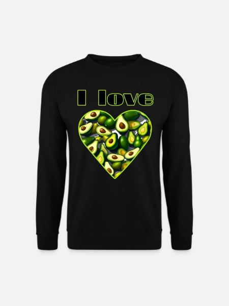 I love avocado heart - Unisex Sweatshirt - black