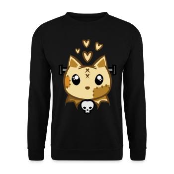 Halloween Zombie Cat - Unisex Sweatshirt - black - Front - Alina (178cm) & Michal (187cm)