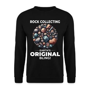 Gesteinssammeln, Mineraliensammler, Jagdgeologie, - Unisex Pullover - Schwarz - Vorne - Alina (178cm) & Michal (187cm)