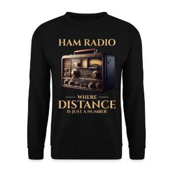 Opérateur radio amateur vintage - Sweat-shirt Unisexe - noir - Devant - Alina (178cm) & Michal (187cm)