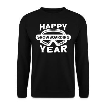 sports winter tshirt das Snowboarder Geschenk - Unisex Pullover - Schwarz - Vorne - Alina (178cm) & Michal (187cm)