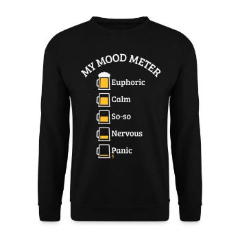 My Mood Meter (Beer Drinker / V2 / NEG) - Unisex Sweatshirt - black - Front - Alina (178cm) & Michal (187cm)