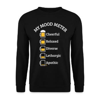 My Mood Meter (Beer Drinker / V3 / NEG) - Unisex Sweatshirt - black - Front - Alina (178cm) & Michal (187cm)