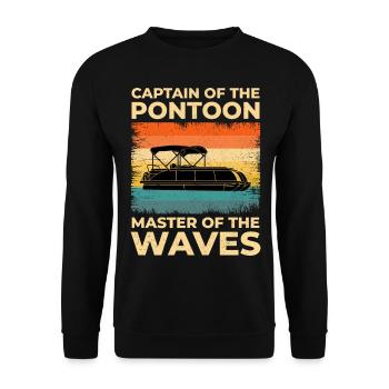 Ponton Bateau Capitaine Offshore Boating Cruise rétro - Sweat-shirt Unisexe - noir - Devant - Alina (178cm) & Michal (187cm)