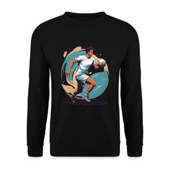 Handball Player Streetwear Iconic Style Design - Unisex Sweatshirt - black - Front - Alina (178cm) & Michal (187cm)