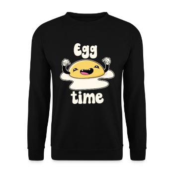 Egg Time - Unisex Sweatshirt - black - Front - Alina (178cm) & Michal (187cm)
