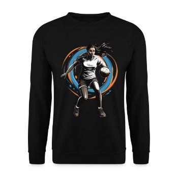 Handball player streetwear Iconic style - Unisex Sweatshirt - black - Front - Alina (178cm) & Michal (187cm)