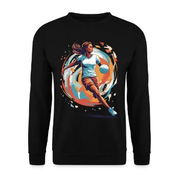 Handball player streetwear Iconic style - Unisex Sweatshirt - black - Front - Alina (178cm) & Michal (187cm)