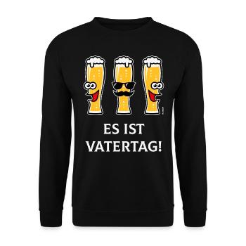 Es Ist Vatertag! (3 Biergläser / Bier / 4C) - Unisex Pullover - Schwarz - Vorne - Alina (178cm) & Michal (187cm)