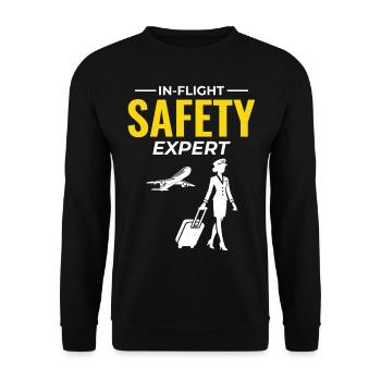 Flight Attendant Aviation Cabin Crew Air Hostess - Unisex Sweatshirt - black - Front - Alina (178cm) & Michal (187cm)