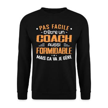 COACH Sports Coach Geschenk Coach Formidable - Unisex Pullover - Schwarz - Vorne - Alina (178cm) & Michal (187cm)