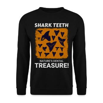 Haifischzähne Sammler Fossilienjagd Paläontologie - Unisex Pullover - Schwarz - Vorne - Alina (178cm) & Michal (187cm)