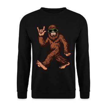 Bigfoot Sasquatch aime les lunettes de soleil rock and roll - Sweat-shirt Unisexe - noir - Devant - Alina (178cm) & Michal (187cm)