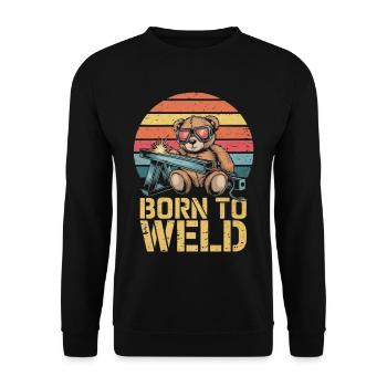 Teddy bear welder welding steel construction metal construction - Unisex Sweatshirt - black - Front - Alina (178cm) & Michal (187cm)
