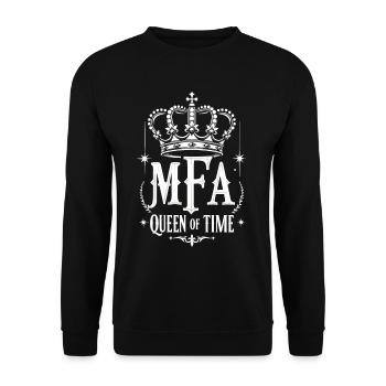 MFA Medizinische Fachangestellte Queen Time Praxis - Unisex Pullover - Schwarz - Vorne - Alina (178cm) & Michal (187cm)
