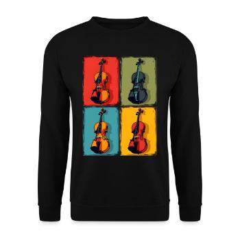 alto, alto, altiste, art rétro, art - Sweat-shirt Unisexe - noir - Devant - Alina (178cm) & Michal (187cm)