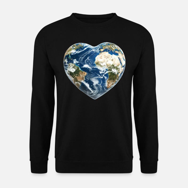 Erde Herz - Unisex Pullover - Schwarz