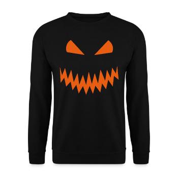 Halloween Scary Face - Unisex Sweatshirt - black - Front - Alina (178cm) & Michal (187cm)