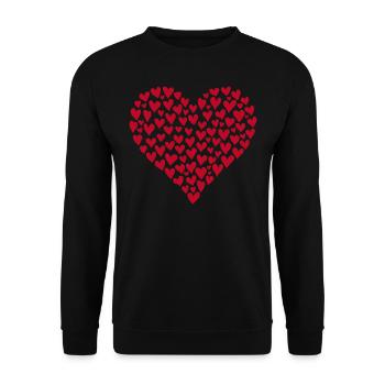 Herz aus Herzen - Unisex Pullover - Schwarz - Vorne - Alina (178cm) & Michal (187cm)