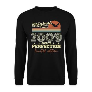 Original 2009 Birthday Gift 2009 Retro 2009 - Unisex Sweatshirt - black - Front - Alina (178cm) & Michal (187cm)
