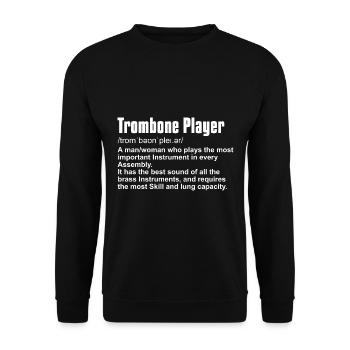 Trombone Instrument Player definition - Unisex Sweatshirt - black - Front - Alina (178cm) & Michal (187cm)