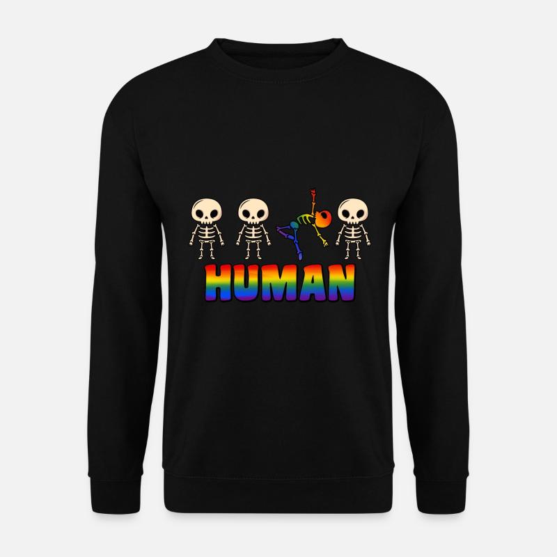 Human gay pride Regenbogen - Unisex Pullover - Schwarz