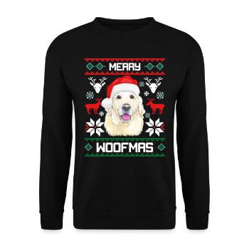 Labrador Retriever Joyeux Noël cadeau Woofmas - Sweat-shirt Unisexe - noir - Devant - Alina (178cm) & Michal (187cm)