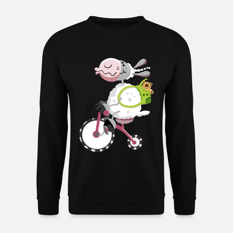 Schaf fährt Fahrrad - Unisex Pullover - Schwarz