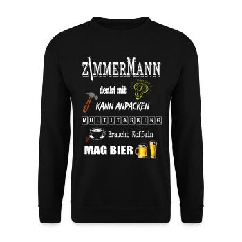 Zimmermann - Unisex Pullover - Schwarz - Vorne - Alina (178cm) & Michal (187cm)
