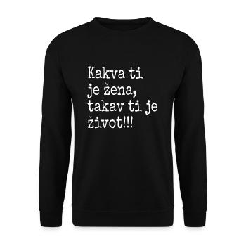 lustige yugo sprüche - Unisex Pullover - Schwarz - Vorne - Alina (178cm) & Michal (187cm)