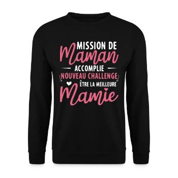 Mission de maman accomplie mamie annonce grossesse - Sweat-shirt Unisexe - noir - Devant - Alina (178cm) & Michal (187cm)