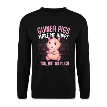 Drôle de cochon d’Inde disant Motif Girl - Sweat-shirt Unisexe - noir - Devant - Alina (178cm) & Michal (187cm)