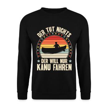 Kanu Kanufahrer Kanufahren - Unisex Pullover - Schwarz - Vorne - Alina (178cm) & Michal (187cm)