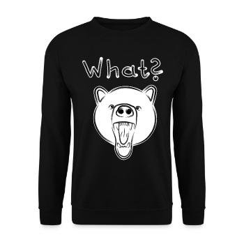 Grizzly Bear with WHAT? - bright - Unisex Sweatshirt - black - Front - Alina (178cm) & Michal (187cm)