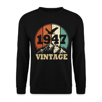 Vintage 1947 - Unisex Sweatshirt - black - Front - Alina (178cm) & Michal (187cm)