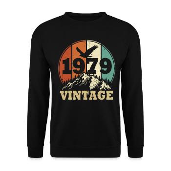 Jahrgang 1979 - Unisex Pullover - Schwarz - Vorne - Alina (178cm) & Michal (187cm)