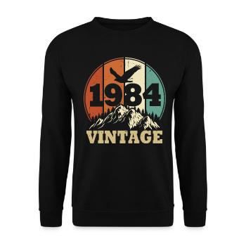 Jahrgang 1984 - Unisex Pullover - Schwarz - Vorne - Alina (178cm) & Michal (187cm)