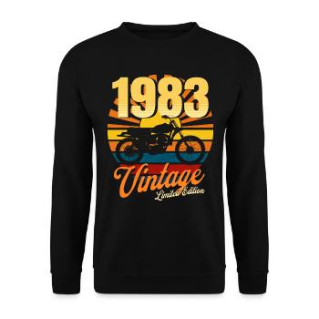 Moto Né En 1983 Anniversaire 40 Ans Motard - Sweat-shirt Unisexe - noir - Devant - Alina (178cm) & Michal (187cm)