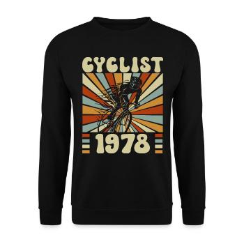Fête Cycliste Né En 1978 45 Ans Anniversaire - Sweat-shirt Unisexe - noir - Devant - Alina (178cm) & Michal (187cm)