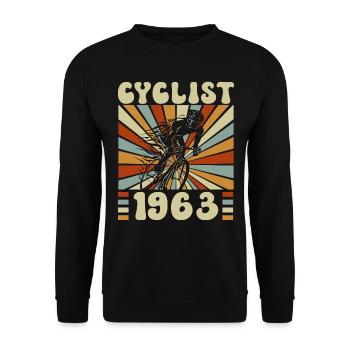 Fête Cycliste Né En 1963 60 Ans Anniversaire - Sweat-shirt Unisexe - noir - Devant - Alina (178cm) & Michal (187cm)