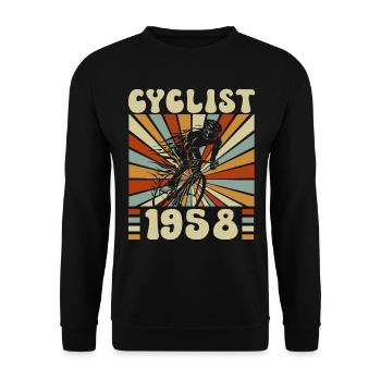Cycling party born in 1958 65 years anniversary - Unisex Sweatshirt - black - Front - Alina (178cm) & Michal (187cm)