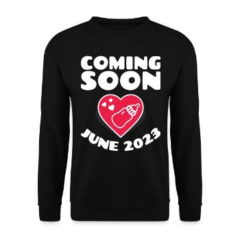 Naissance Juin 2023 Futur Bébé Juin 2023 - Sweat-shirt Unisexe - noir - Devant - Alina (178cm) & Michal (187cm)