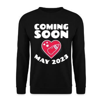 Naissance Mai 2023 Futur Bébé Mai 2023 - Sweat-shirt Unisexe - noir - Devant - Alina (178cm) & Michal (187cm)