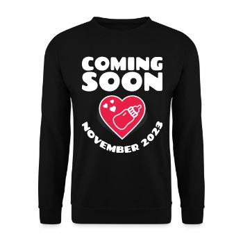 Naissance Novembre 2023 Futur Bébé Novembre 2023 - Sweat-shirt Unisexe - noir - Devant - Alina (178cm) & Michal (187cm)