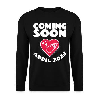 Naissance Avril 2023 Futur Bébé Avril 2023 - Sweat-shirt Unisexe - noir - Devant - Alina (178cm) & Michal (187cm)