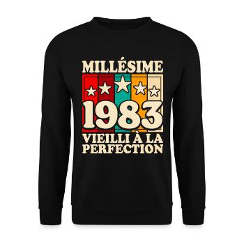 Millésime 1983 Fête 40 Ans Anniversaire - Sweat-shirt Unisexe - noir - Devant - Alina (178cm) & Michal (187cm)