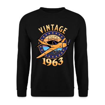 Passionné Aviation 1963 60 Ans Anniversaire - Sweat-shirt Unisexe - noir - Devant - Alina (178cm) & Michal (187cm)