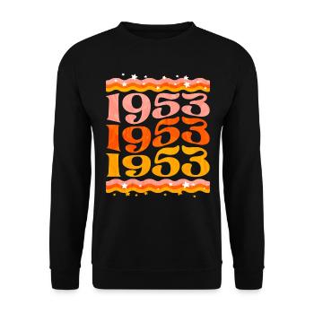 Birthday Party Woman 1953 70 Years Anniversary - Unisex Sweatshirt - black - Front - Alina (178cm) & Michal (187cm)